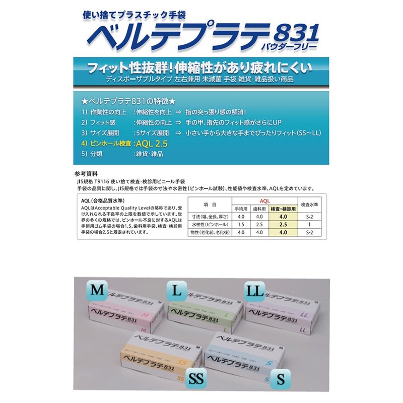 Midori Anzen 831 Vinyl Chloride Dipo Gloves for Inspection and