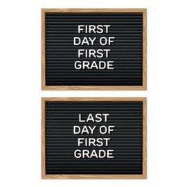Faux Felt Letterboard First Day Last Day Of School Signs / 8.5" x 11" Double Sided Photo Props/Preschool To College Back To School Signs All Grades/Made In The USA