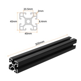 uxcell T Slot 4040 Aluminum Extrusion Profile European Standard 300mm x 40mm Anodized Black Linear Rail Extrusion Frame for 3D Printer, CNC, DIY