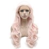 MX angel Long Wavy Light Pink Lace Front Synthetic Hair