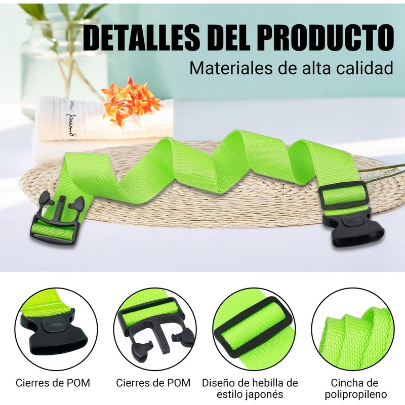 Amarres de Maleta, 4 Correas de Equipaje para Maletas Ajustable