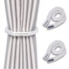 NAHUAA Pack of 2 Curtain Tiebacks Magnetic White Tiebacks for