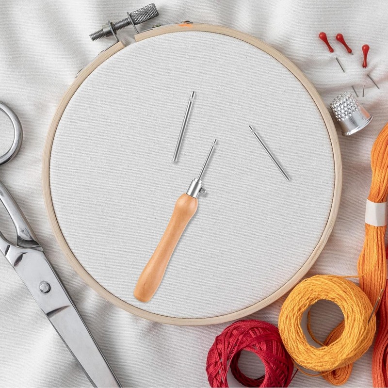 Punch Embroidery Kit Embroidery Punch Needle Threader Tool, 5Pcs Punch