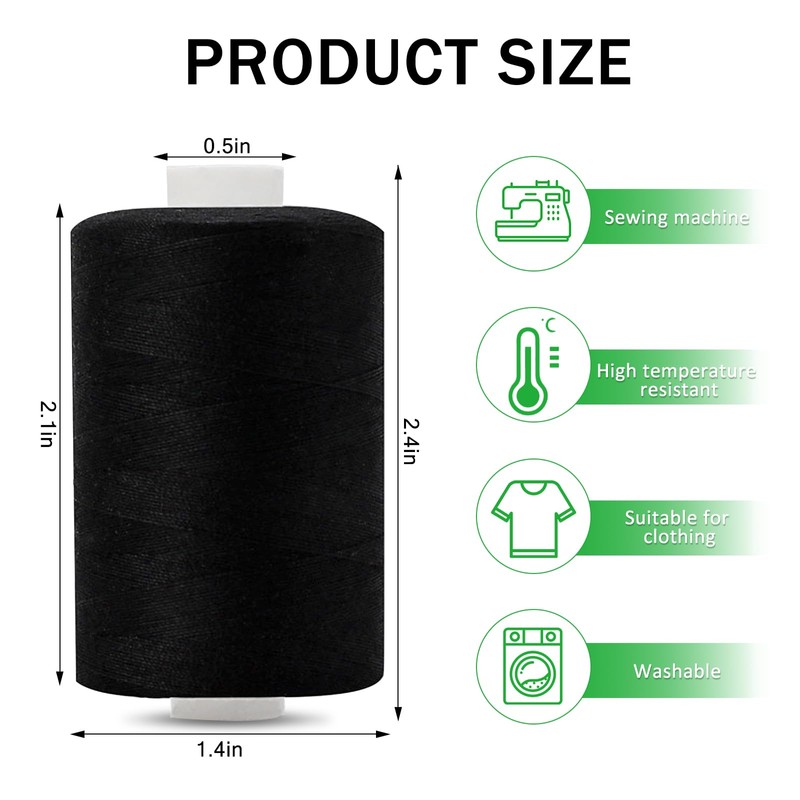 4 Spools All Purpose Sewing Thread 1000 Yards, Polyester Threads