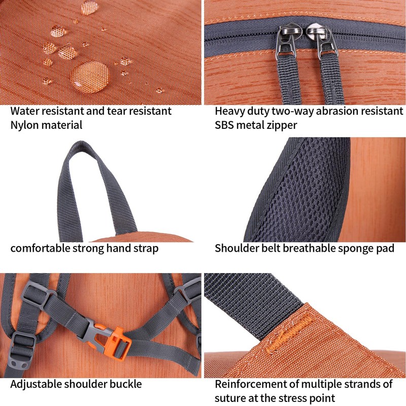 FENGDONG 35L Lightweight Foldable Waterproof Packable Travel Small Hiking Backpack