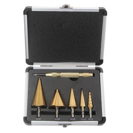 6 Stück Stufenbohrer, Metall, 5 HSS Kegelbohrer + 1 automatische Zentralbohrer, für Metall/Holz/Kunststoff