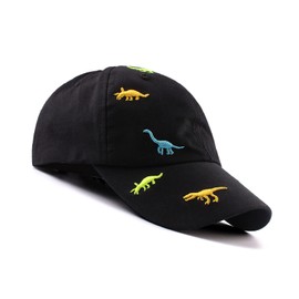 Bamery Toddler Baseball Hat for Boys&Girls Baby Baseball Cap Embroidery Dinosaur Kids Hat for 2-6T (Dinosaur Black, 2-6T)