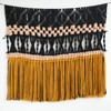 IOWER Macrame Wall Hanging Black Woven Macrame Wall Decor Boho