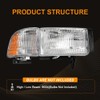 DimFlux Headlight Assembly Headlights Kit Compatible with 1994-2001 Dodge Ram