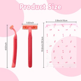 WATUNID Disposable Razors for Women, Pink Stainless Steel Razor Blades with A Drawstring Bag for Storage, Multipurpose Manual Shave Razor Bulk for Bathing Hotel Travel Camping Home(50 Count)