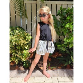 Arshiner Toddler Baby Girls Summer Clothes Outfits Tie Knot Front Tops and Casual Shorts Girl 2-piece Set 3T