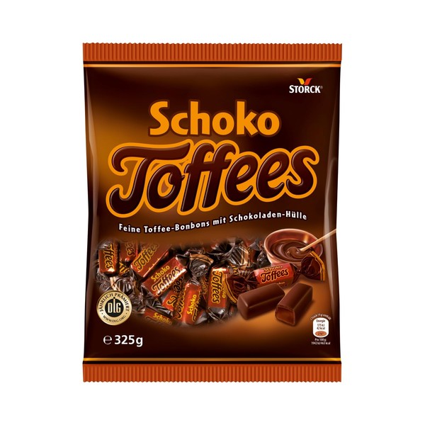 Chocolate Toffees - 1 x 325 g - Chocolate Toffees with Fine Tart Chocolate Coating (30 percent)