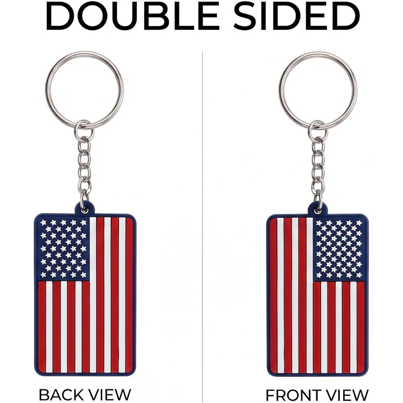 Great 1 Products PVC American Flag Keychain