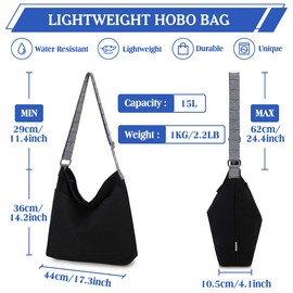 Crossbody Bag for Women,Large Zip Canvas Hobo Bag with Adjustable Strap Reusable Grocery Bags for School Travel Teen Girls