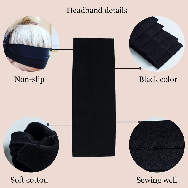 6Pcs Headbands for Women Non Slip Elastic Stretchy Cotton Head