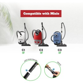 For Miele 35mm Vacuum Attachment Kit for Miele C1 C2 C3 Canister Vacuums – Horsehair Dusting Brush, Crevice Tool, Upholstery Tool, Flexible Hose Extension – Vacuum Cleaning Accessories for Home & Car