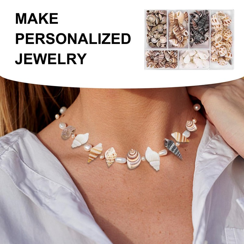 100 Pcs Seashell Mix for Crafts & Decor - Natural