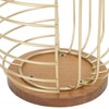 Coffee Pod Holder Iron Large Capacity Space Saving Wooden Base