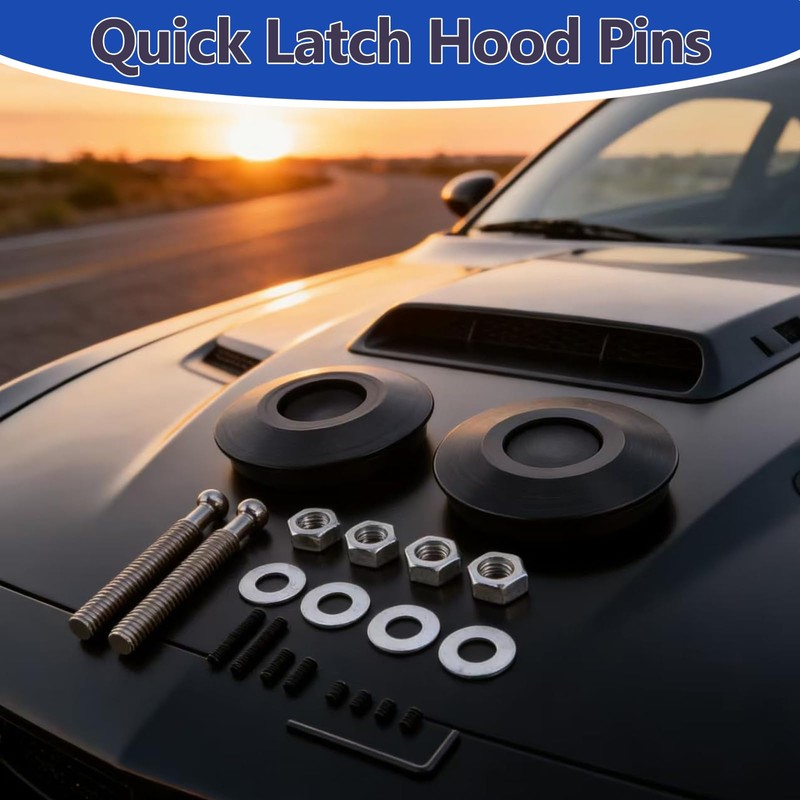 Klfte 2 Pack Quick Latch Hood Pins Universal 2.44" Diameter
