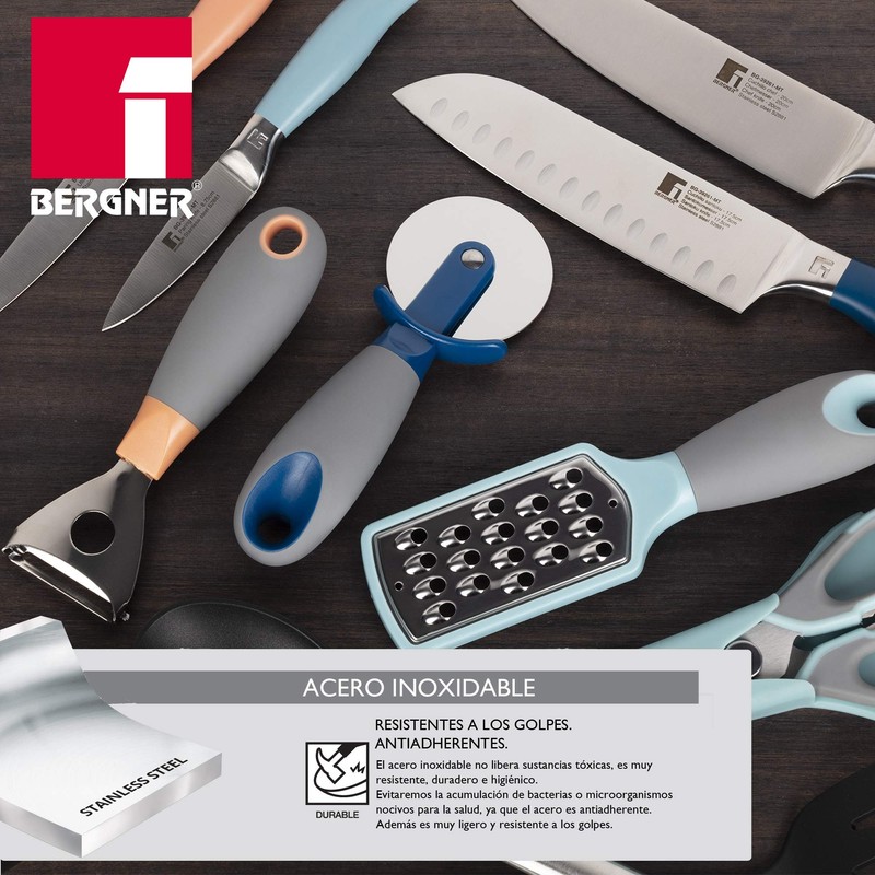 BERGNER Q3476 Set of 2 Utensils (Pizza Cutter + Scissors)