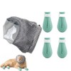 Ryetvok Adjustable Breathable Cat Muzzle& 4Pcs Anti Scratch Cat Paw