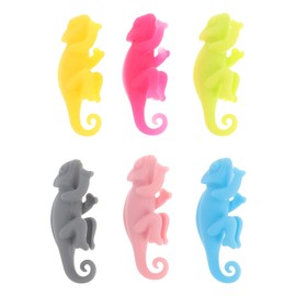 Hemoton Glass Drinking Cups 6pcs Silicone Wine Glass Charms Tags Gecko Drink Markers for Champagne Flutes Cocktails Martinis Wine Glass Cup Identify Identifier Martini Glasses