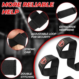 FIGHTSENSE Correas de levantamiento para levantamiento de pesas, correas de muñeca de gimnasio para hombres y mujeres, correas de levantamiento de pesas de algodón acolchado de neopreno para