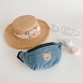 Cute Bear Kids Fanny Pack Waist Bag Small Denim Belt Bag Crossbody Purse for Toddler Girls Boys