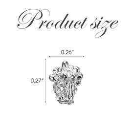 100 Pieces/Lot 6.5x6.8mm Flower Stamens Alloy for Jewelry Making Connection Base, Pistil Blossom Flower Shapes Connectors Charm Findings, Metal Material Bead Caps Accessory for DIY Earrings (Silver)