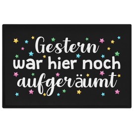 Trendation - Gestern War Hier Noch Aufgeräumt Funny Doormat with Saying Gift Women Men
