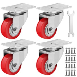 Castrek 3 Inch Heavy Duty Casters Set of 4, Scratch Resistant & 360 Degree Rotatable Swivel Casters 1800 lbs Load Capacity - Ideal for Furniture on Any Floor (4 x Swivel)