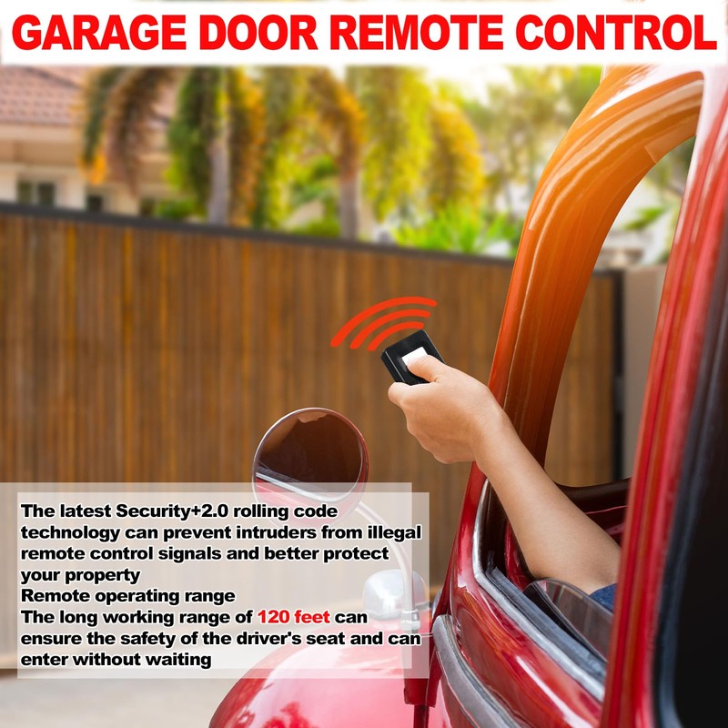 Kingdder 4 Pcs Garage Door Remote 8 Dip Switch Compatible
