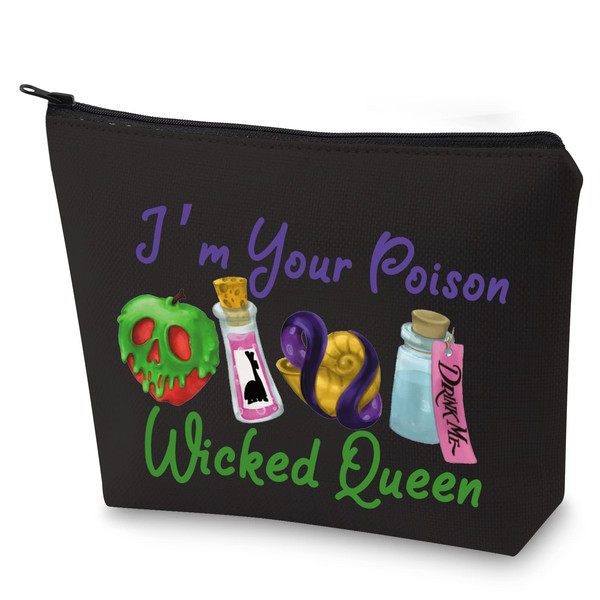 WZMPA Evil Queen Halloween Villain Inspired Gift I'm Your Poison Wicked Queen Cosmetic Bag with Zipper Bag for Women Girls, I'm Your Poison, Fit