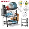 KUK 3 Tier Dish Drying Rack, Large Stainless Steel Over