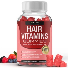 Biotin Gummies 5000 mcg – Hair, Skin & Nails Support Supplement – Daily Beauty & Wellness Vitamins