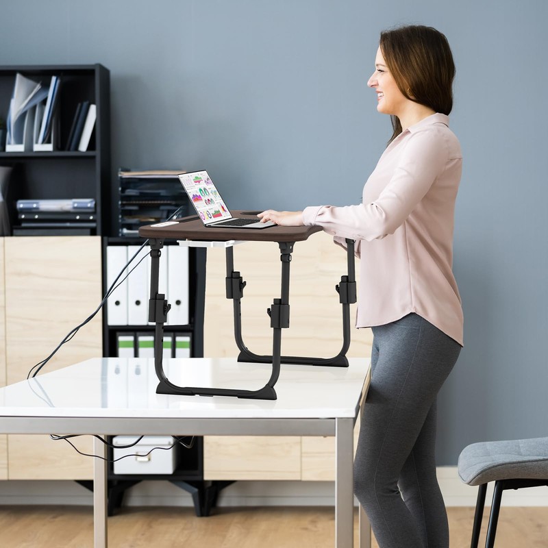 Lap Desk for Bed Adjustable Height, Foldable Bed Table with