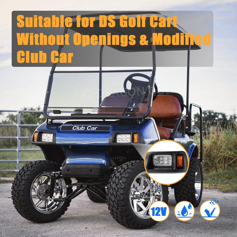 Panglong Club Car DS LED Headlight Kit with Adapter Wire,