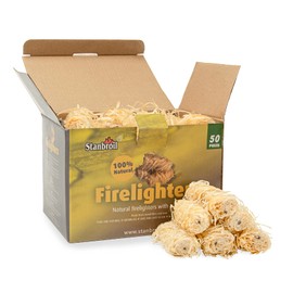 Stanbroil 50 pcs Fire Starters, Natural Charcoal Fire Starters Super Fast Lighting Perfect for Barbecue Grills, Smokers, Wood Stove, Campfires and Outdoor Fireplaces