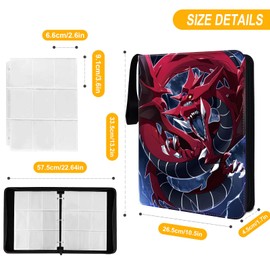 sabermaster Trading ygo Card Binder Fits 900 Cards Card Collector Album Holder,with 50 Removable Sleeves Toys Gifts for Boys Girls (5)