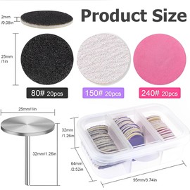WeddHuis Set 60 Stück Schleifscheibe Pediküre Nagel Schleifscheiben Ersatz Fuß Nagelfräser Aufsätze Bits für Elektrische Hornhaut Pediküre Zubehör mit Aufbewahrungsbox-80#150#240#
