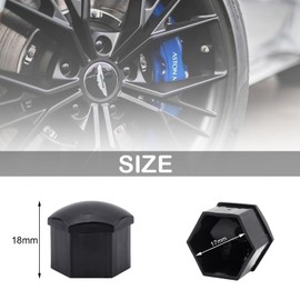 CIXLOGIC 20pcs Wheel Bolt Nut Cap Hexagonal Tire Nut Covers 17mm Universal Tyre Nut Covers with Removal Tool for Cars, Black