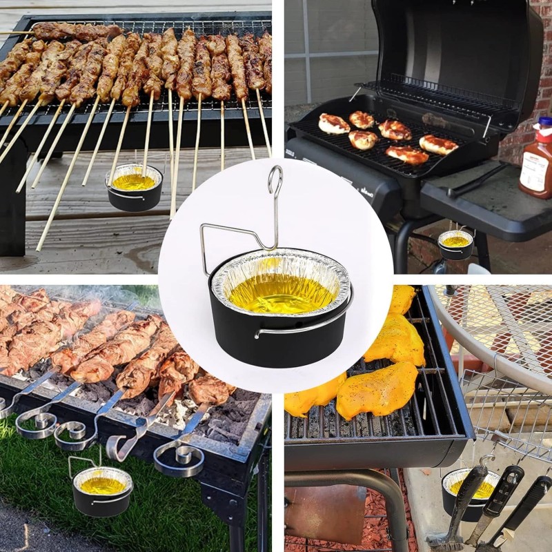 Uniflasy Grease Cup and Clip fits CharBroil Gas Grill, with