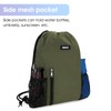 WANDF Drawstring Backpack Sports Gym Sackpack with Mesh Pockets Water