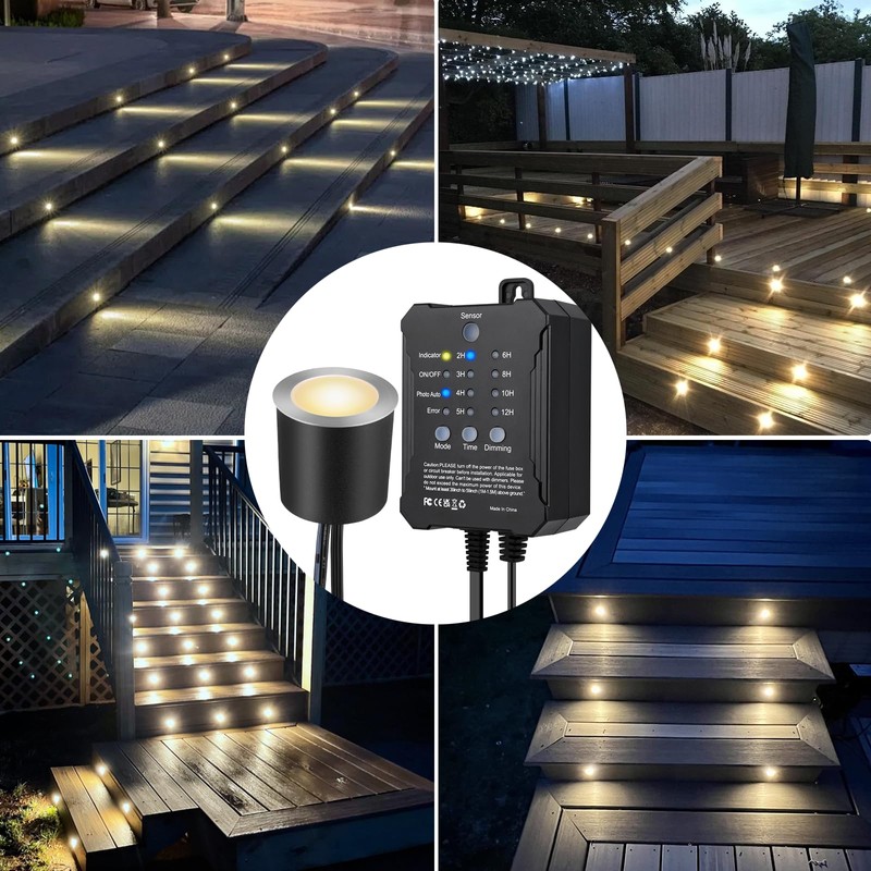 SMY Lighting Dimmable LED Deck Lights with Timer and Photocell