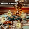Frelisiy 12pcs Gold Ramadan Lantern Lights, Ramadan Decorations, Mini EID