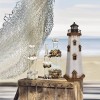 Eview Wood Lighthouse Decor with Light Decorative Beach Lighthouse Rustic