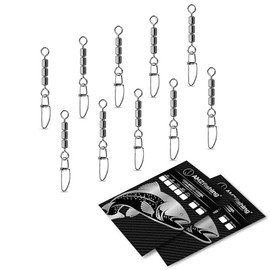 AMZfishing 10 x High-Speed Swivels with Crosslock | Triple Swivel | Fishing Swivels | Trout Swivels | Fishing Accessories | Trout Bait | Swivel Assortment | Fishing Swivels | Fishing Accessories (10,