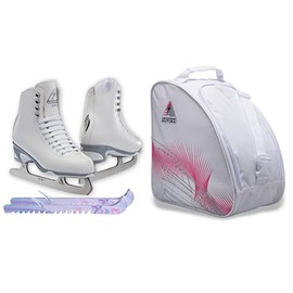 Jackson Ultima Finesse JS150 Women's Figure Ice Skates Womens 6 Bundle with Skate Guards and Skating Bag