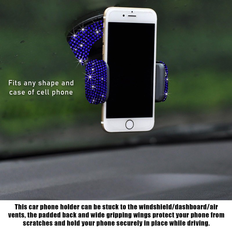 Suvnie Bling Car Phone Holder, 360 Degree Adjustable Crystal Auto