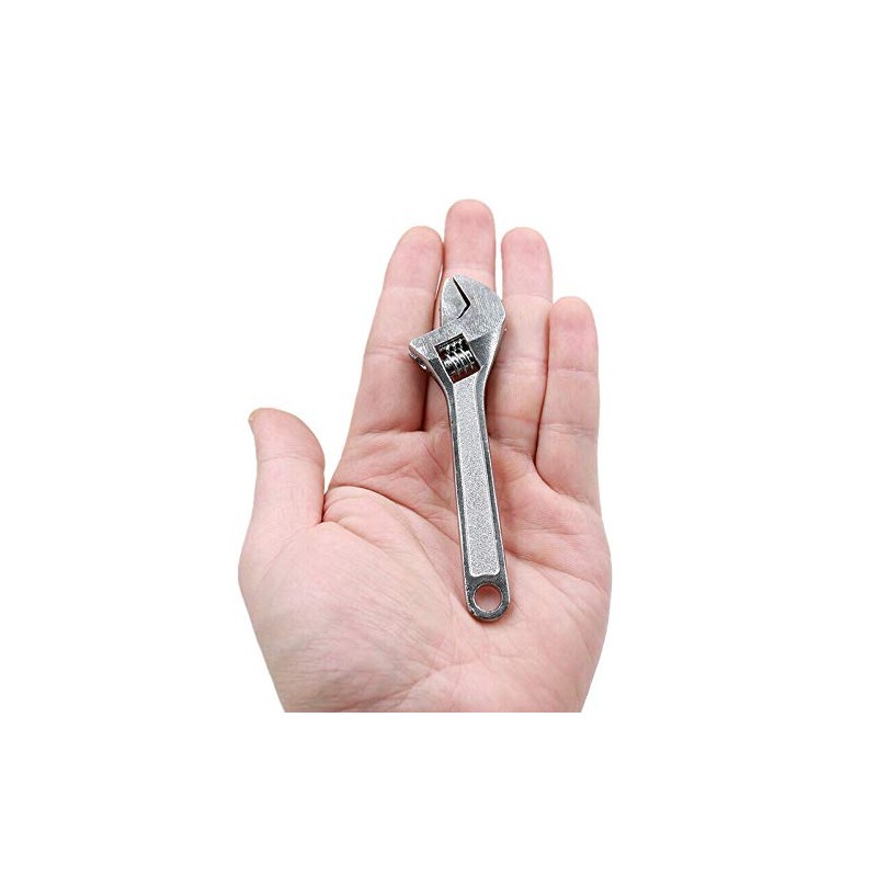 BE-TOOL Adjustable Spanner 4" Silver Small Spanner Mini Jaw Monkey
